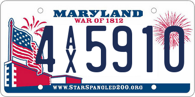 MD license plate 4AX5910