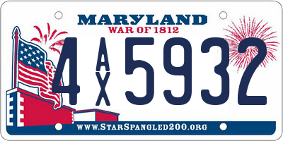 MD license plate 4AX5932
