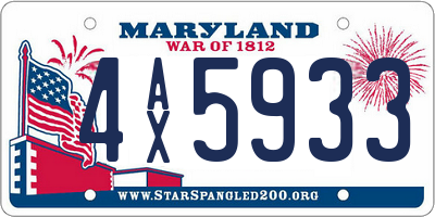 MD license plate 4AX5933