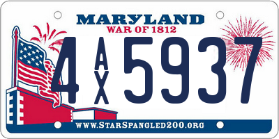 MD license plate 4AX5937