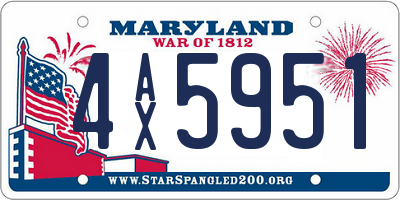 MD license plate 4AX5951