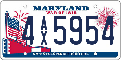 MD license plate 4AX5954