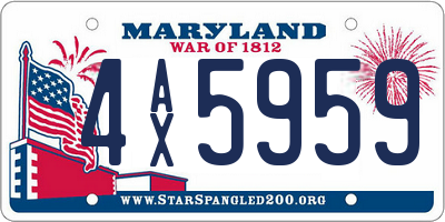 MD license plate 4AX5959