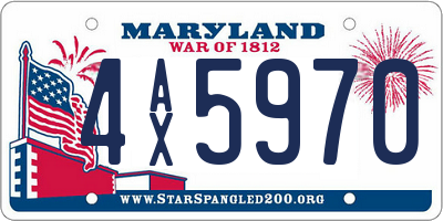 MD license plate 4AX5970