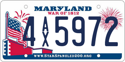 MD license plate 4AX5972