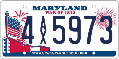 MD license plate 4AX5973