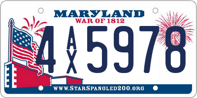 MD license plate 4AX5978