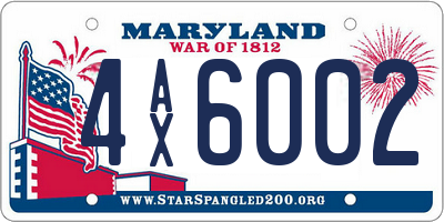 MD license plate 4AX6002