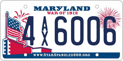 MD license plate 4AX6006