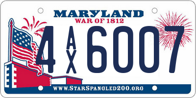 MD license plate 4AX6007