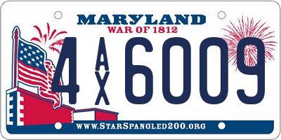MD license plate 4AX6009
