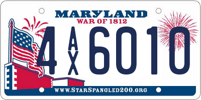 MD license plate 4AX6010