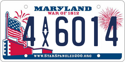 MD license plate 4AX6014