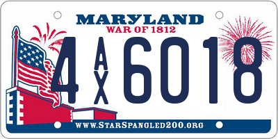 MD license plate 4AX6018