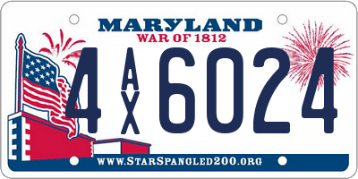 MD license plate 4AX6024