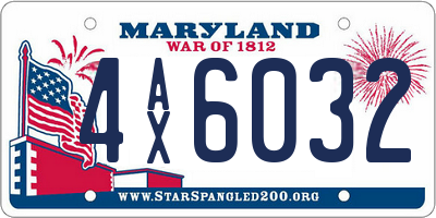 MD license plate 4AX6032