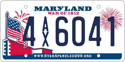 MD license plate 4AX6041