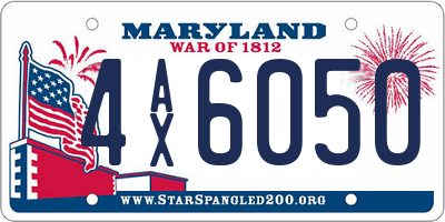 MD license plate 4AX6050