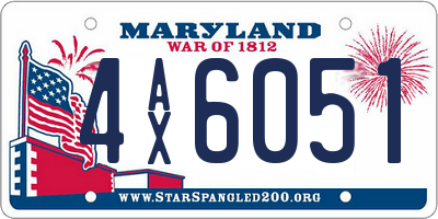 MD license plate 4AX6051