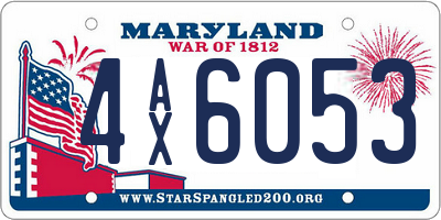 MD license plate 4AX6053