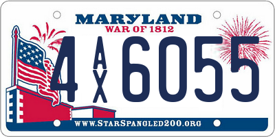 MD license plate 4AX6055