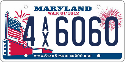 MD license plate 4AX6060