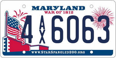 MD license plate 4AX6063