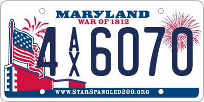 MD license plate 4AX6070