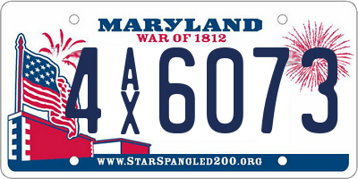 MD license plate 4AX6073