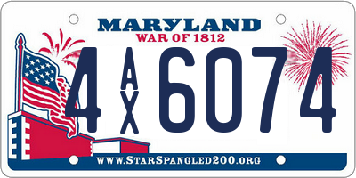 MD license plate 4AX6074