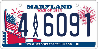 MD license plate 4AX6091