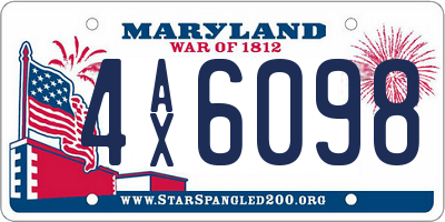 MD license plate 4AX6098