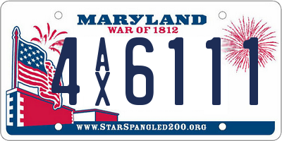 MD license plate 4AX6111