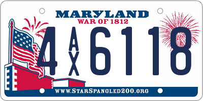 MD license plate 4AX6118