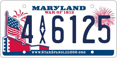 MD license plate 4AX6125