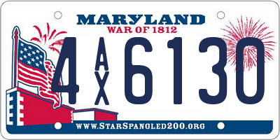 MD license plate 4AX6130