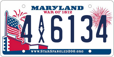 MD license plate 4AX6134