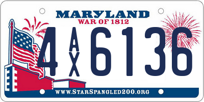MD license plate 4AX6136