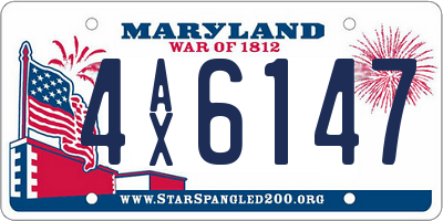 MD license plate 4AX6147