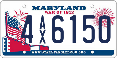 MD license plate 4AX6150