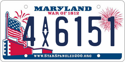 MD license plate 4AX6151