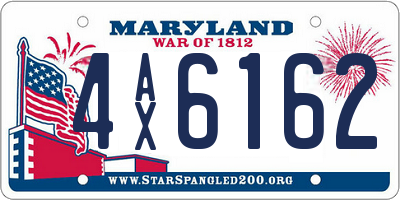 MD license plate 4AX6162