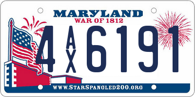 MD license plate 4AX6191