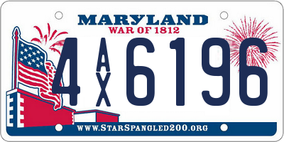 MD license plate 4AX6196
