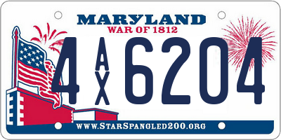 MD license plate 4AX6204