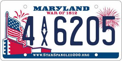 MD license plate 4AX6205