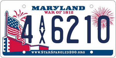 MD license plate 4AX6210
