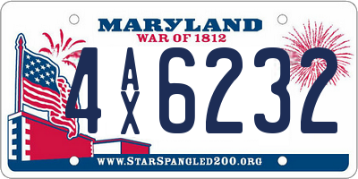 MD license plate 4AX6232