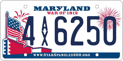 MD license plate 4AX6250