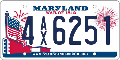 MD license plate 4AX6251